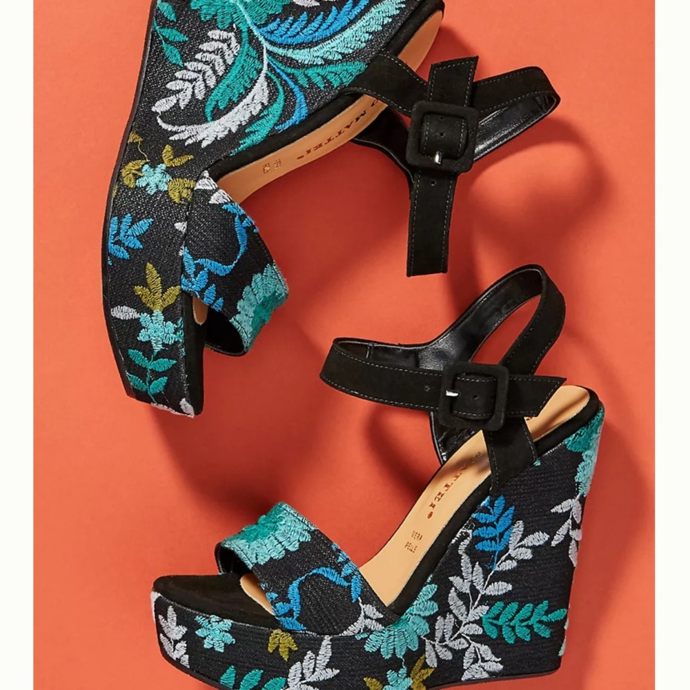 NWOT Paolo Mattei Hatteras Platform Wedge Sandals